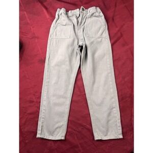 Cotton Kids Boys Chino Pants Light Gray Elastic Waist Pockets Casual